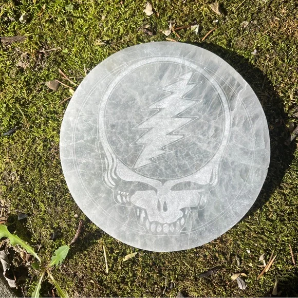 Set of TWO (2) Grateful Dead etched selenite pieces - Picture 6 of 8